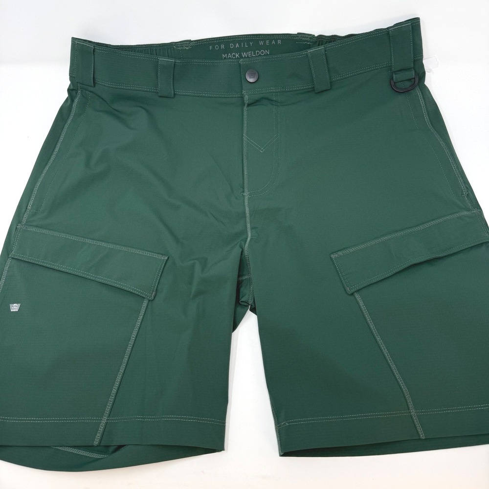Mack Weldon Stealth Cargo Shorts Mens Large Tech Ripstop‎ Stretch 8" NEW